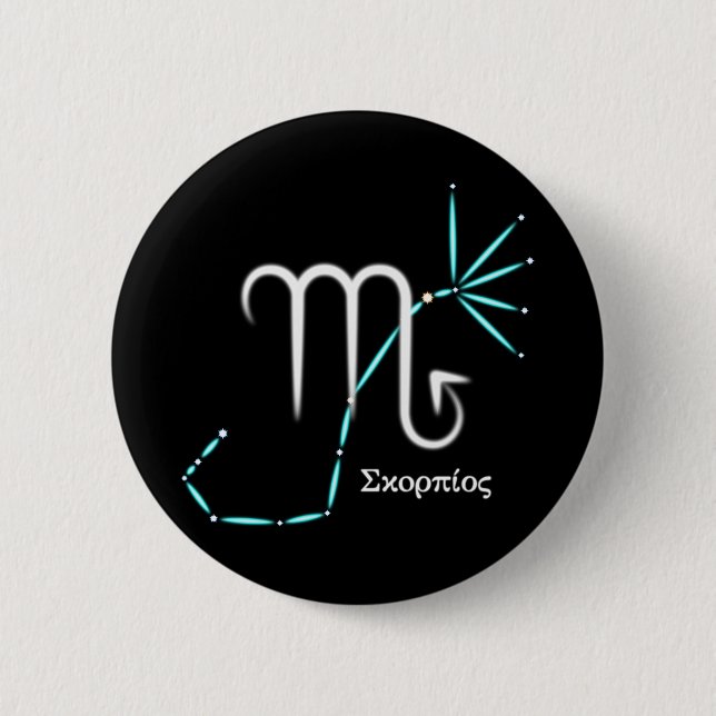 Zodiac Constellation Scorpio Button (Front)