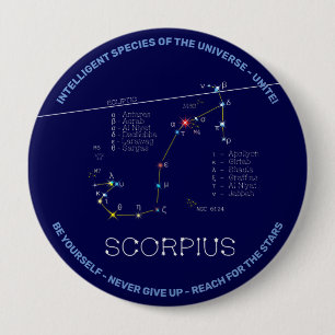 Zodiac Constellation Scorpius 10 Cm Round Badge