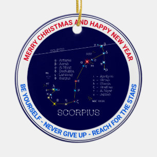 Zodiac Constellation Scorpius Ceramic Tree Decoration