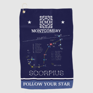 Zodiac Constellation Scorpius Golf Towel