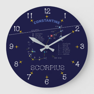 Zodiac Constellation Scorpius Large Clock