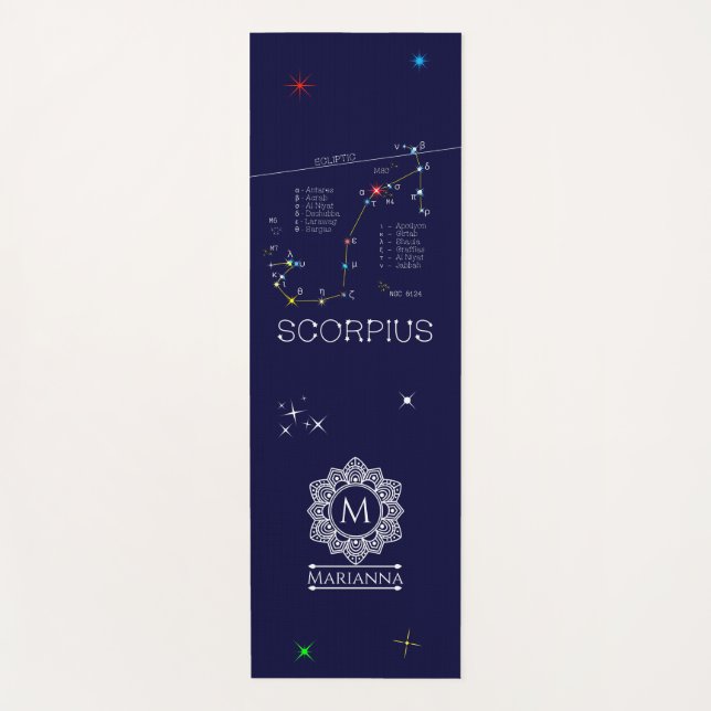 Zodiac Constellation Scorpius Yoga Mat (Front)