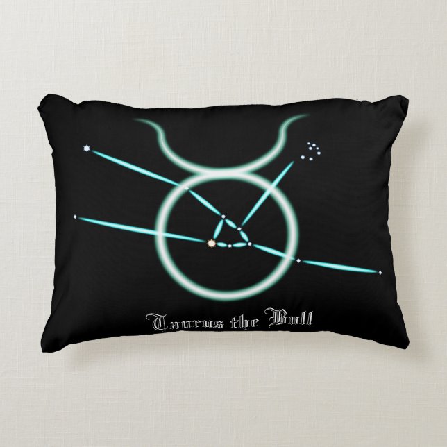 Zodiac Constellation Taurus Accent Pillow (Front)