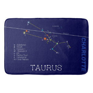 Zodiac Constellation Taurus Bath Mat
