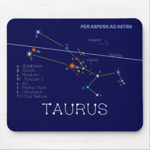 Zodiac Constellation Taurus Mouse Mat
