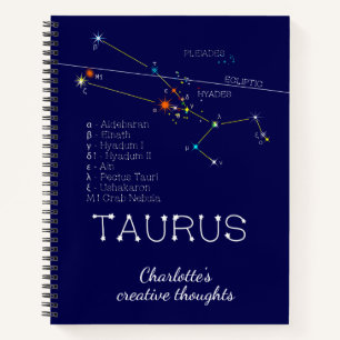 Zodiac Constellation Taurus Notebook