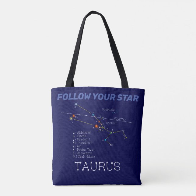Zodiac Constellation Taurus Tote Bag (Back)