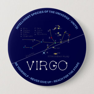Zodiac Constellation Virgo 10 Cm Round Badge