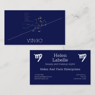Zodiac Constellation Virgo Business Card