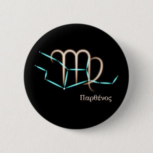 Zodiac Constellation Virgo Button