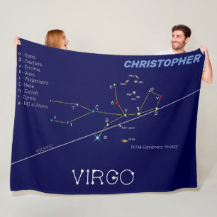 Zodiac Constellation Virgo Fleece Blanket