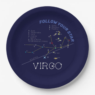 Zodiac Constellation Virgo Paper Plate