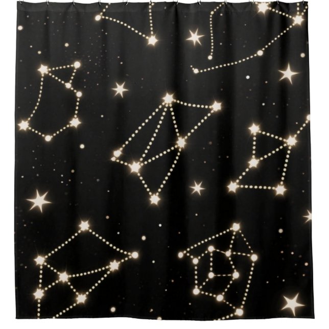 Zodiac Constellations Pattern shower curtain (Front)