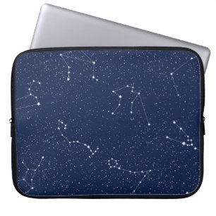 Zodiac Constellations with a Dark Blue Starry Sky Laptop Sleeve