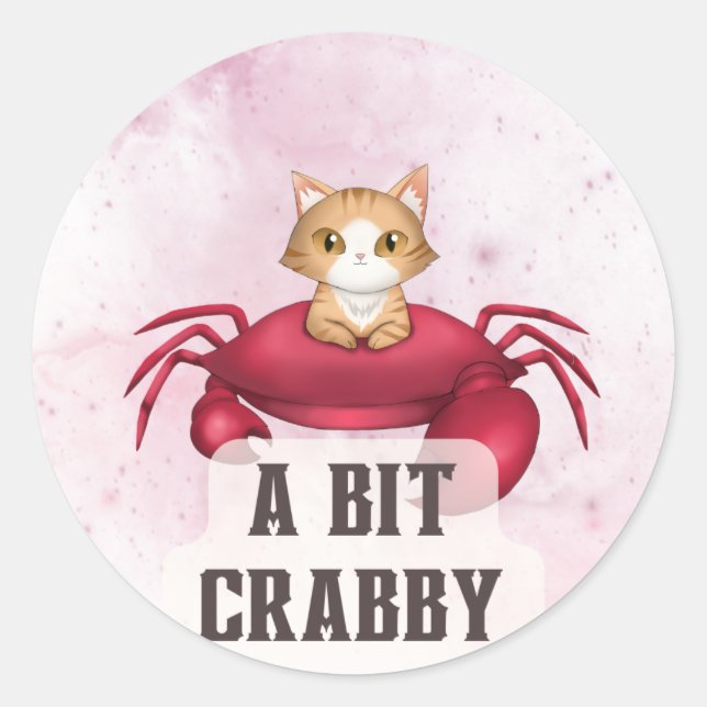 Zodiac Crab Decal for Astrology Lovers Classic Round Sticker (Front)