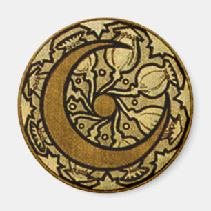 Zodiac Crescent Moon Mucha Magnet