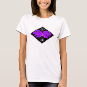 Zodiac Design Purple in Black Leo T-Shirt