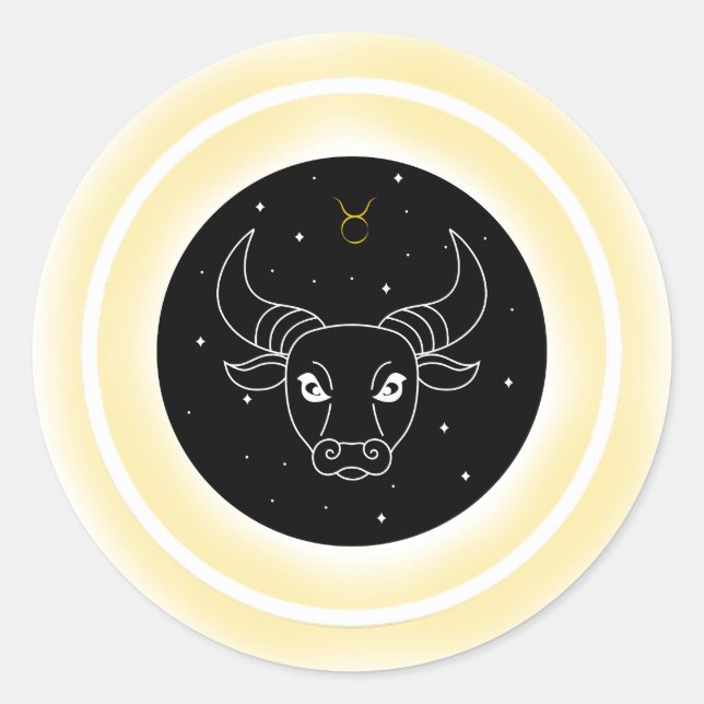 Zodiac Earth Element Taurus Classic Round Sticker (Front)