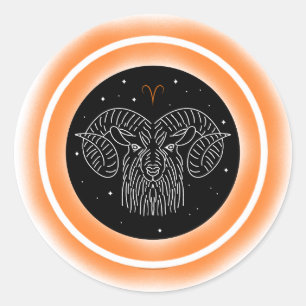 Zodiac Fire Element Aries Classic Round Sticker