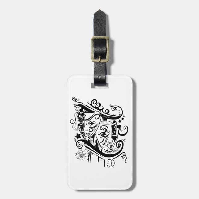 Zodiac - Gemini -  Black & White  Luggage Tag (Front Vertical)