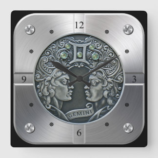 Zodiac ~ Gemini ~ Celestial ~ Western Astrology ~ Square Wall Clock