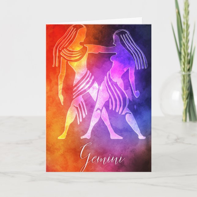 Zodiac : Gemini Colourful Candy Colours Card (Front)
