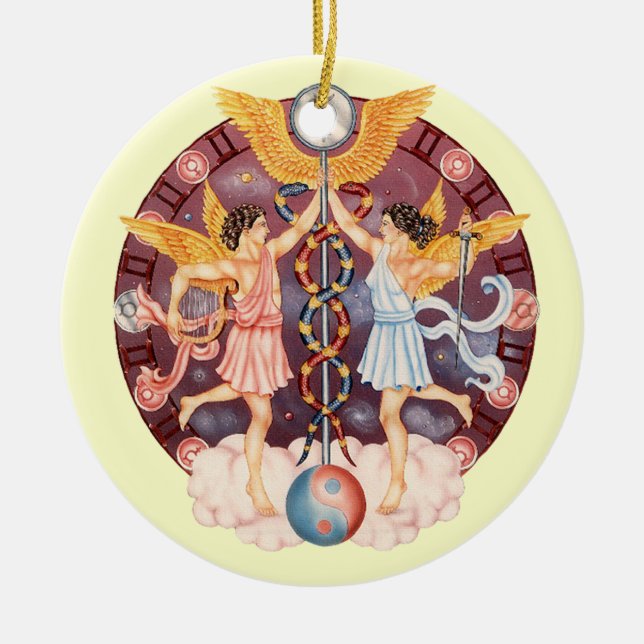 Zodiac Gemini - Customise it! Ceramic Tree Decoration (Front)