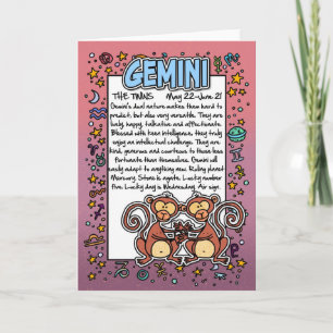 Zodiac - Gemini Fun Facts Card