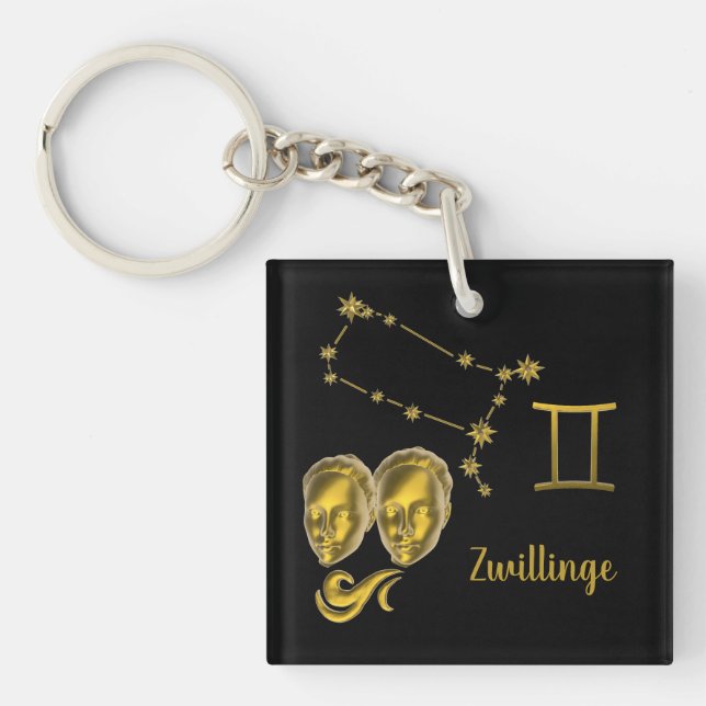 Zodiac Gemini Keychain (Front)
