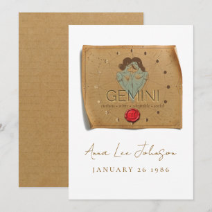 ZODIAC - Gemini - Personalised Birthday Card