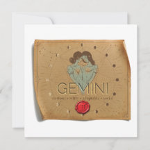 ZODIAC - Gemini - Personalised Notecard