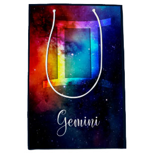 Zodiac : Gemini Rainbow Space Medium Gift Bag