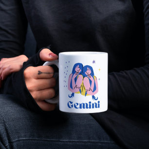 Zodiac   Gemini Star Sign Illustration  Coffee Mug