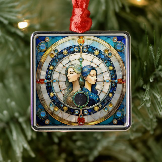 Zodiac - Gemini The Twins Metal Tree Decoration (Tree)