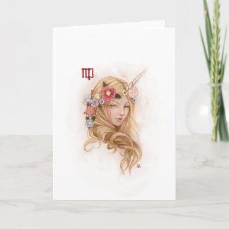 Zodiac Girl Greeting Card: Virgo Card