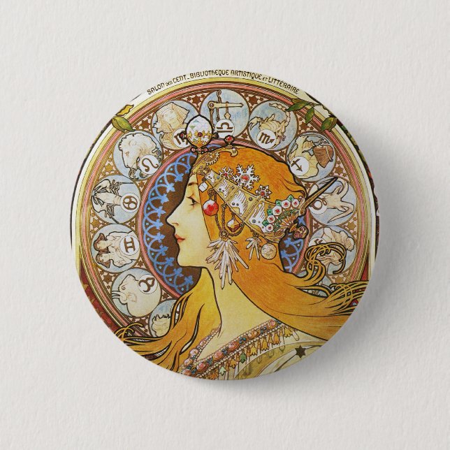 Zodiac Goddess 6 Cm Round Badge (Front)