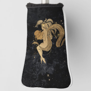 Zodiac Goddess   Cosmic Gold Aquarius Astrology Golf Head Cover