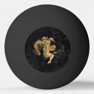 Zodiac Goddess Cosmic Gold Aquarius Astrology Ping Pong Ball