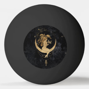 Zodiac Goddess Cosmic Gold Cancer Astrology Ping Pong Ball
