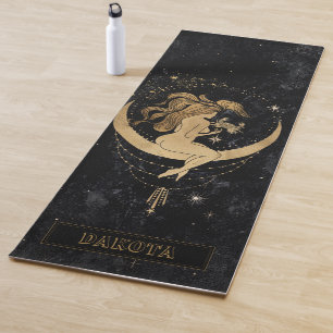 Zodiac Goddess   Cosmic Gold Cancer Astrology Yoga Mat