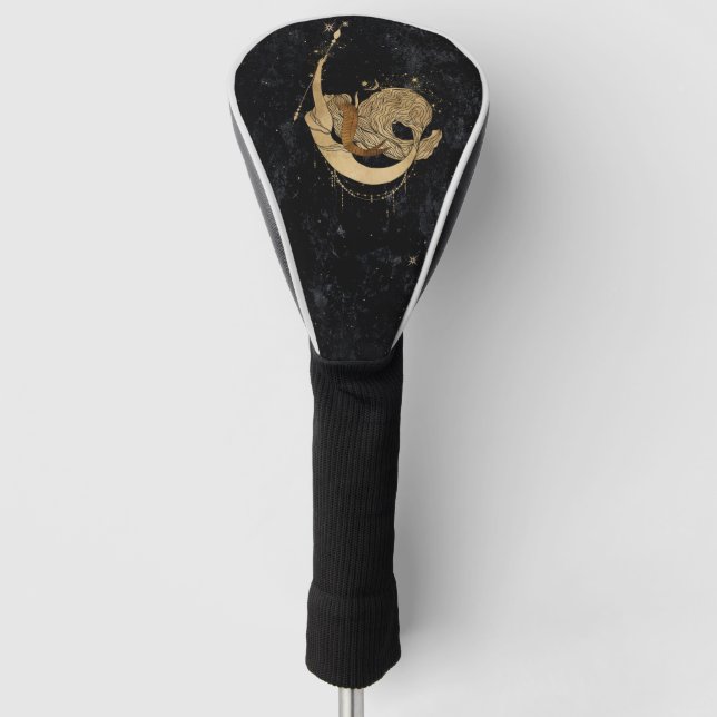 Zodiac Goddess | Cosmic Gold Capricorn Astrology Golf Head Cover (Front)