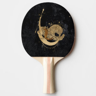 Zodiac Goddess Cosmic Gold Capricorn Astrology Ping Pong Paddle