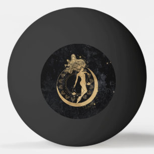 Zodiac Goddess Cosmic Gold Libra Astrology Ping Pong Ball
