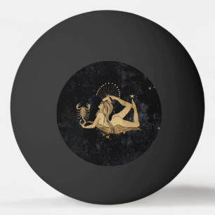Zodiac Goddess Cosmic Gold Scorpio Astrology Ping Pong Ball