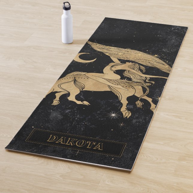 Zodiac Goddess | Cosmic Gold Taurus Astrology Yoga Mat (In Situ)