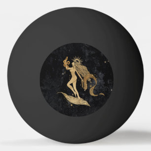 Zodiac Goddess Cosmic Gold Virgo Astrology Ping Pong Ball