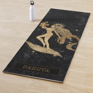 Zodiac Goddess   Cosmic Gold Virgo Astrology Yoga Mat