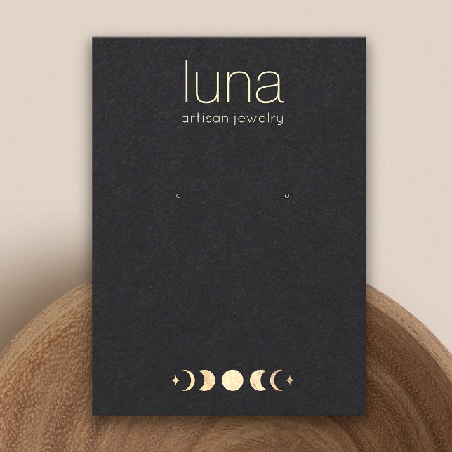 Zodiac Gold Moon Boho Earring Jewellery Display Business Card (Creator Uploaded)