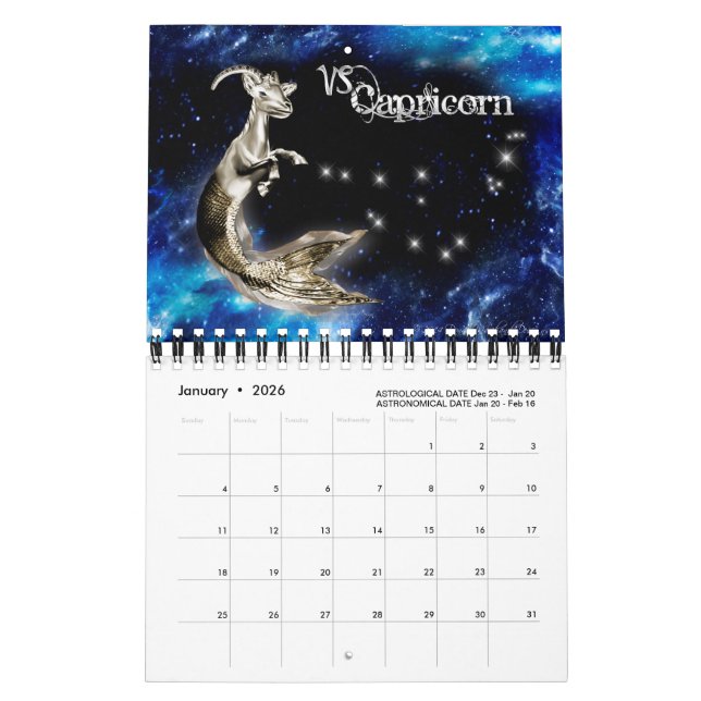 Zodiac Graphic Calendar (Jan 2026)