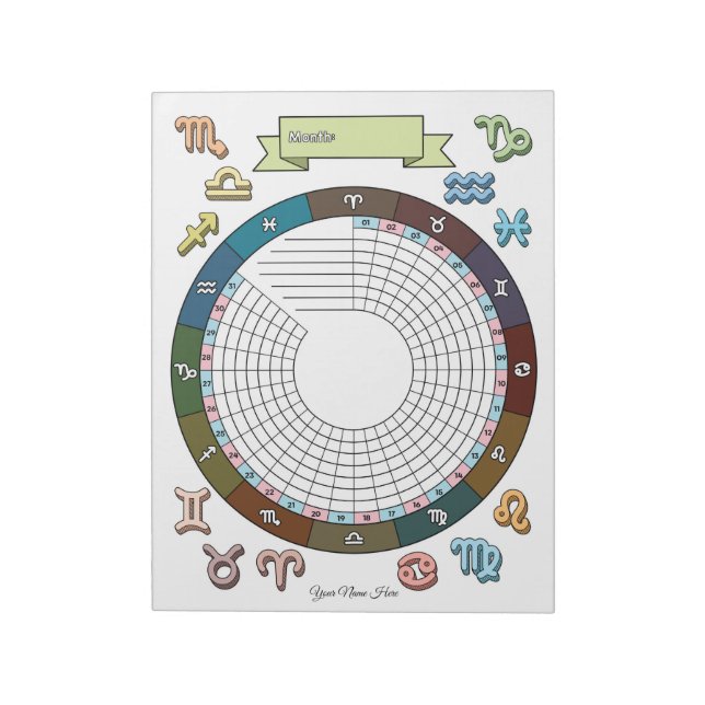 Zodiac Habit Tracker Custom Notepad (Rotated)